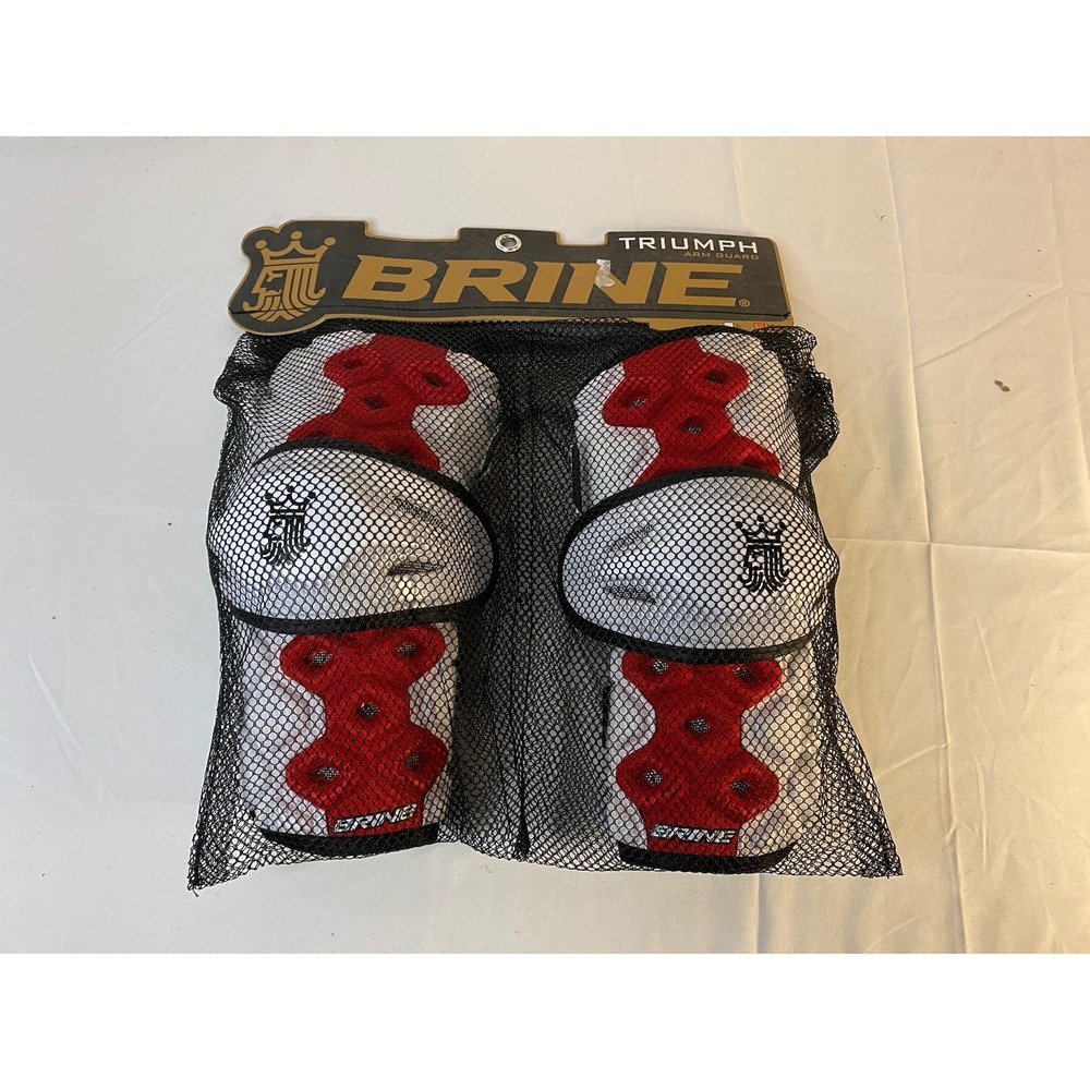 NEW OLD STOCK Brine Triumph 2 RED/ WHITE  Lacrosse Arm Guard  Pad Medium